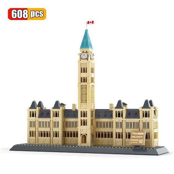 

wange 608pcs world famous architecture building blocks canadian parliament building model construction bricks children toys gift wmtzpf