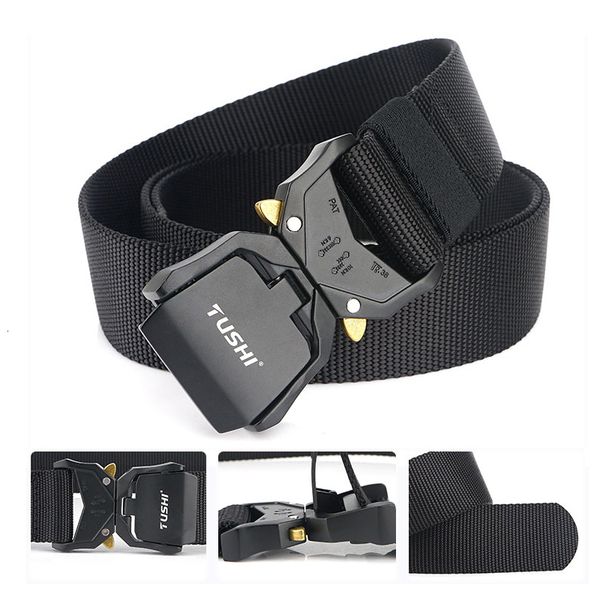 

новые тактические ремни нейлон военный талийный ремень с металлической пряжкой регулируемая сверхмощная обучение талией охота охота dropship, Slivery;brown