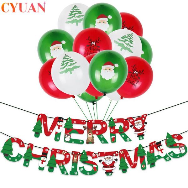 

christmas decorations merry balloons santa claus tree banner garland for home xmas party decoration kerst