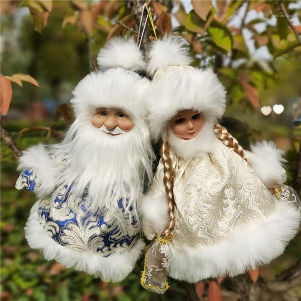 28cm Noel Ağacı Süsleri Asılı Bebek Noel Baba Kar Maiden Çocuk Şeker Depolama Hediye Çantası Dekorasyonu Ev Navidad 20211