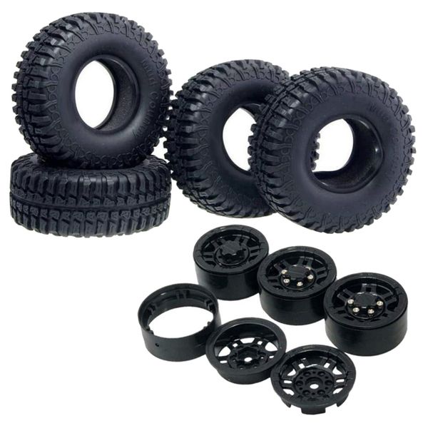 

durable 1 set tyre and wheel rim for scx10 cc01 rc4wd d90 d110 1:10 rock crawler