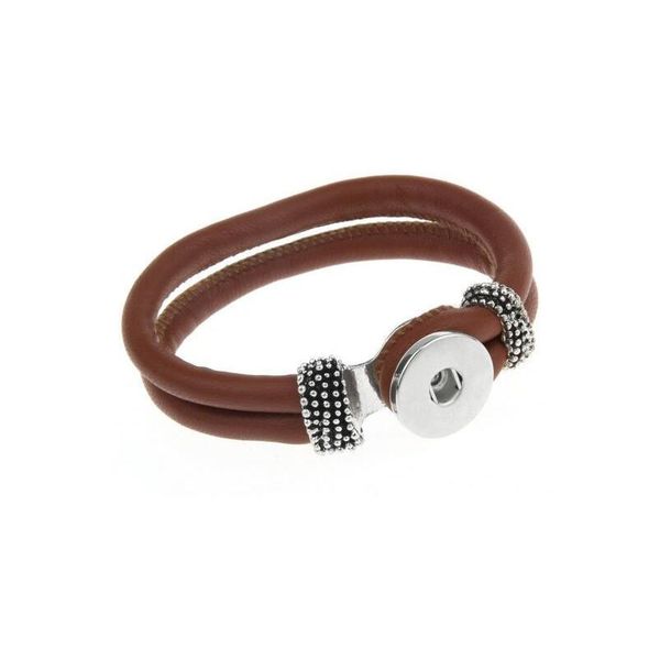 

wholesale snap bracelet&bangles leather bracelets fit 18mm diy snaps button jewelry w jlliux, Golden;silver