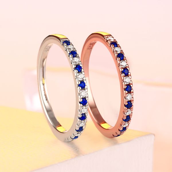 

fashion tonglin 925 sterling silver ring female rose plated gold micro inlaid zircon gang drill lettering index finger ring tail ring factor
