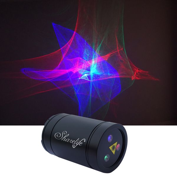 Sharelife Mini portatile RGB Aurora Effect Laser Proiettore USB Luce 1200MA Batteria per Home Party DJ Outdoor Stage Lighting DP-A