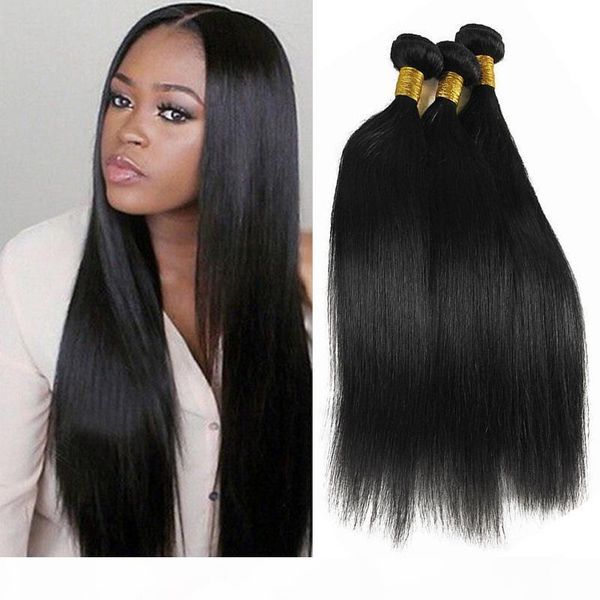 

7a brazilian virgin hair 4 bundles brazilian straight human hair weave 100% unprocessed brazilian straight rosa hair products, Black