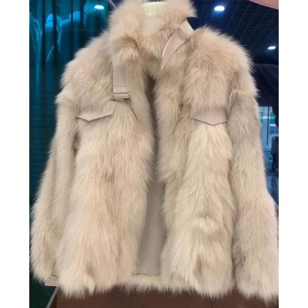 

2020 winter new fur in the long imitation hair thin fur one-in-one coat women's locomotive coat coat, Black