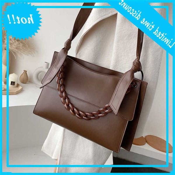 

acryl chain design branded winter new pu leather crossbody tas women 2021 shoulder handbags trending handbag