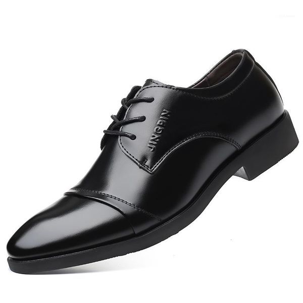 

dress shoes classic mens genuine leather formal luxury coiffeur designer oxford men fashion business office party1, Black
