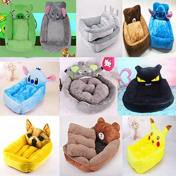 

kennels & pens stitch chinchilla brown bear cartoon style pet cat dog bed warm nest mattress supplies house luxury