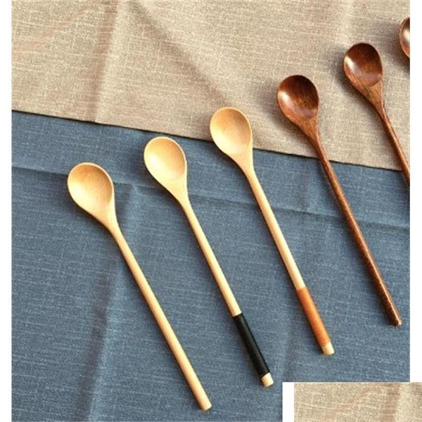 

long handle winding wooden spoons multifunctional cocktail spoon stirrer dinnerware drinking tools log color jllmyz lajiaoyard