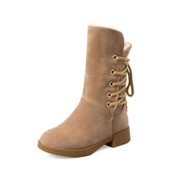 

winter boots women snow boots shoes woman fashion thick bottom wedge 2020 short plush warm increase non-slip booies, Black