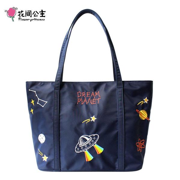

цветочная принцесса нейлон вышивки большая сумка сумки на ремне сумки женщин школьниц девочки-подростки дамы рук
