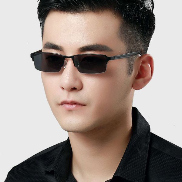 

half frame polarizer resin lens men's sunglasses square anti ultraviolet glare sunglasses driver's glasses 1023, White;black