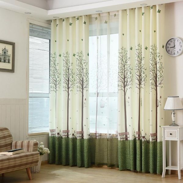 

curtain & drapes gyrohome children bedroom trees print curtains matched tulle alternative gyc2181