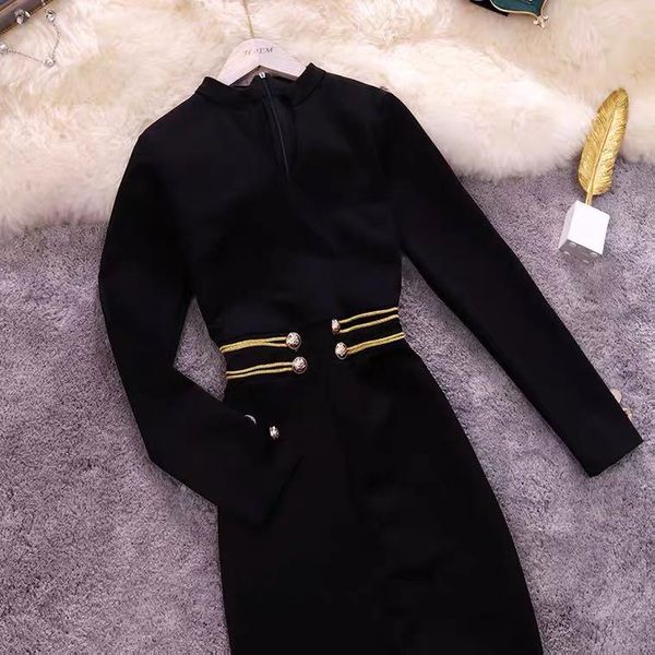 

a9590-2020 autumn winter new long-sleeved slim temperament top, Black;gray