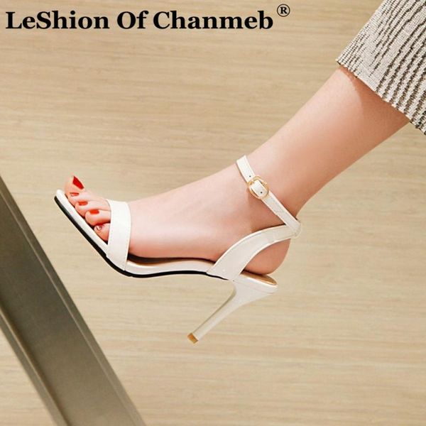 

leshion of chanmeb biggest plus size 50 48 14 women sandals summer shoes woman thin high heeled ankle strap sandals beige, Black
