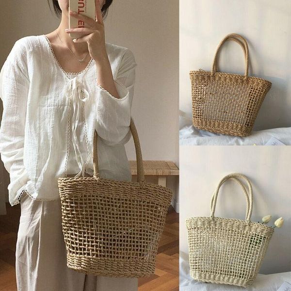 

women straw bag summer beach woven bag shoulder tote shoulder handbag casual