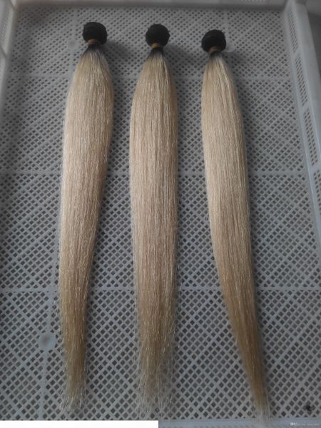 

two kinds of color t1b 60 european virgin straight hair extensions 100% human hair weave 10-30 inchs double weft hair extension, Black