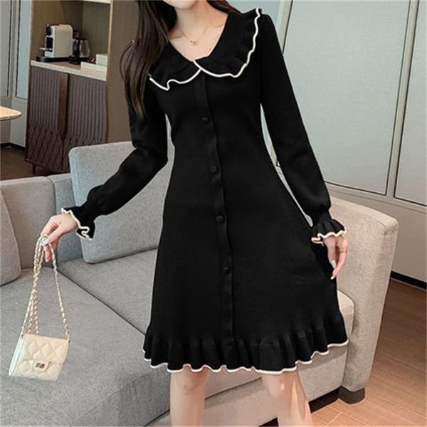 

2021 new autumn vintage long retro-french elegant female party of a dress piece y275 fr20, Black;gray