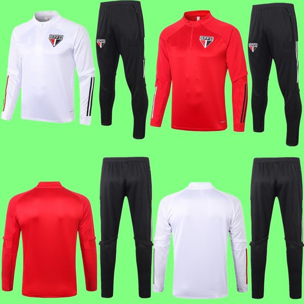 

2020 2021 kit long sleeves sao paulojacket uniforms tracksuits soccer jersey 20 21 men train football coat training shirt suit kit, Black