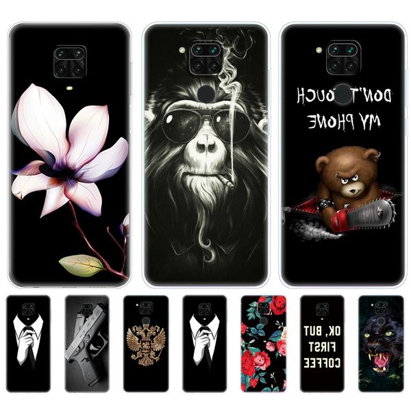 

для xiaomi case soft tpu телефона задней крышки на реом примечание 9 pro silicon кок бампер shell funda черного милый мультфильма