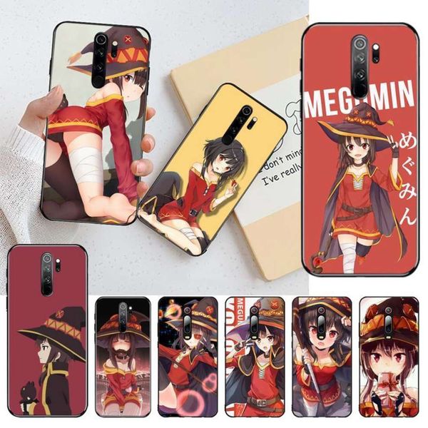 

konosuba megumin coque shell phone case for note 8 8t 8a 7 6 6a go pro max redmi 9 k20 4x