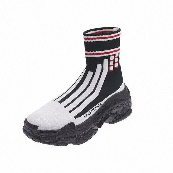 

socks shoes female 2019 autumn new british wind stripes thick bottom ins sports net red elastic short socks socks tide #uc6d, Black
