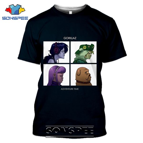 

men gorillaz popular cartoon 3d print shirts anime oversized anime men clothing