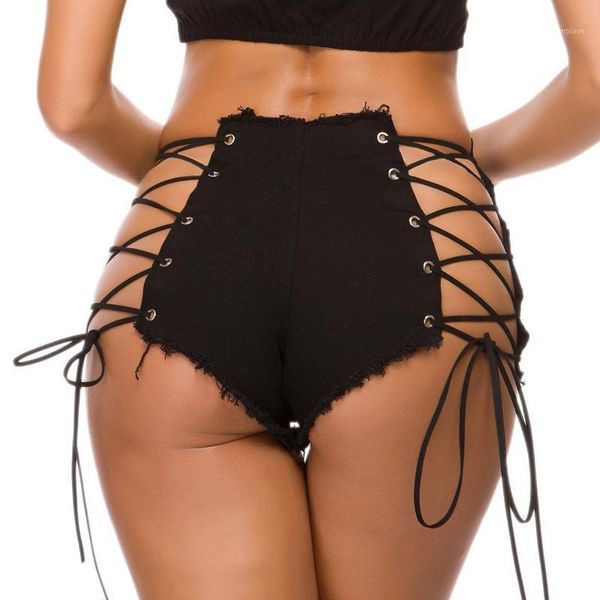 

new european and american summer and autumn female jeans shorts pants super nightclub women's high waist denim shorts1, Blue