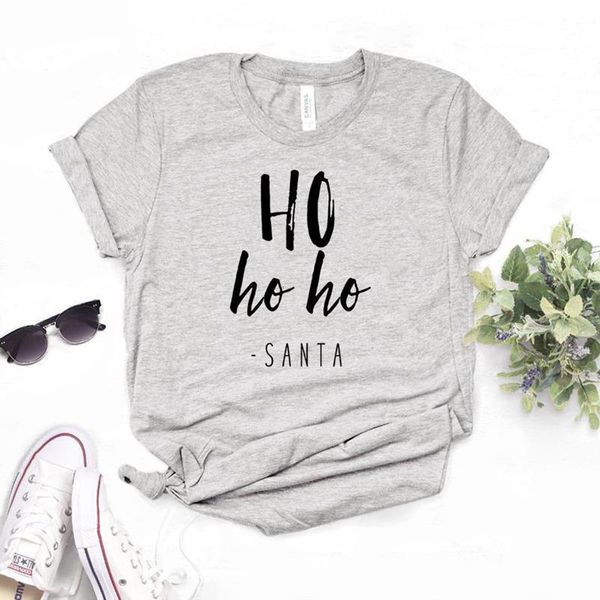 

ho ho ho santa christmas print women tshirt cotton casual funny t shirt gift for lady yong girl tee 6 color a-1001, White