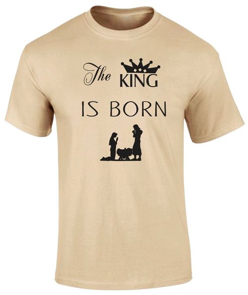 

fashion the king is born christian religious christmas jesus christ gift men's summer hooded sweatshirt hoodie men t shirt