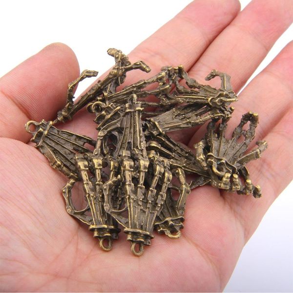 

10шт 2235mm бронзовый vintage сплав череп скелет рук charm подвески для браслетов изготовление ювелирных изделий выводы diy подвески ручной, Bronze;silver
