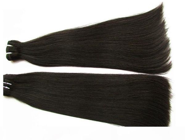 

wholesale super double drawn straight human hair bundles 1kg 10pcs lot unprocessed peruvian virgin hair cuticle aligned hair, Black