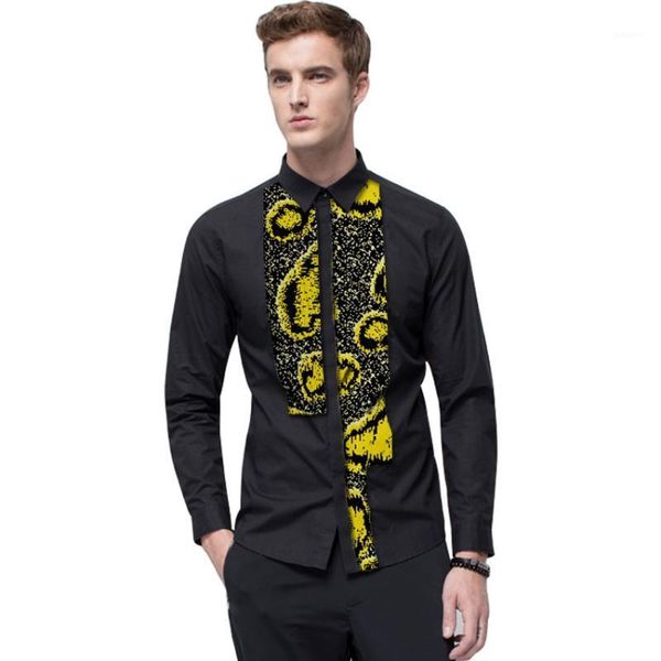 

men dashiki outfits fashion turn down collar shirt long sleeve patchwork man's african shirts custom made africa clothing1, Red