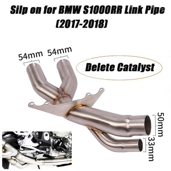 

motorcycle stainless steel middle connect tube link exhaust pipe delete catalyst slip on for s1000rr 2020 20201
