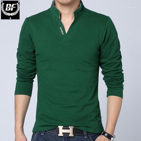 

men's t-shirts bf men solid cotton t-shirt long sleeve muscle slim fit v neck t shirts letter laiso print srping autumn tees plus size1, White;black