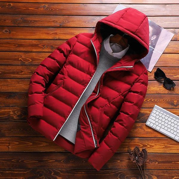 

myazhou 2019 spring men's casual hooded parkas , big size cotton jacket winter short warm fashion cotton coat men's jacket tide1, Black