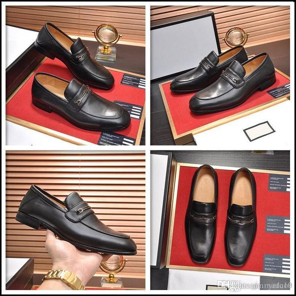 

c6 new design autumn snakeskin pattern genuine leather formal shoes slip on loafers breathable men dress shoes wedding shoes 33, Black