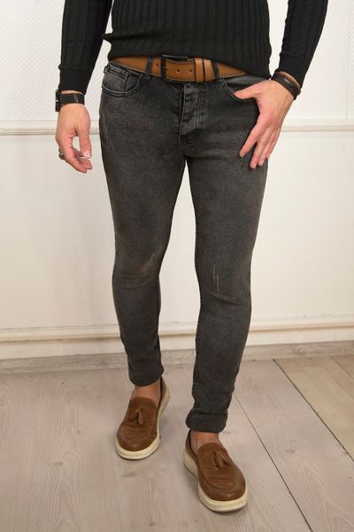 

men's jeans pants q0105, Black;white