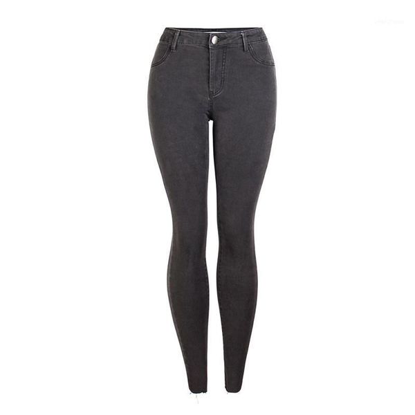 

2020 new spring solid color slim fit women pants fashion casual female bottoms denim skinny leisure ladies pant1, Black;white