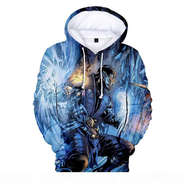

new fashion 3d mortal kombat 11 hoodie men women long-sleeved hooded men streetwear 2019 loose hooded streetwear hip hop, Black