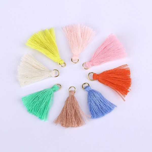 

50pcs 3.6cm mini metal ring polyester cotton fabric tassel diy pendant jewelry making fringe trim craft tassel sewing accessorie h qylrzn