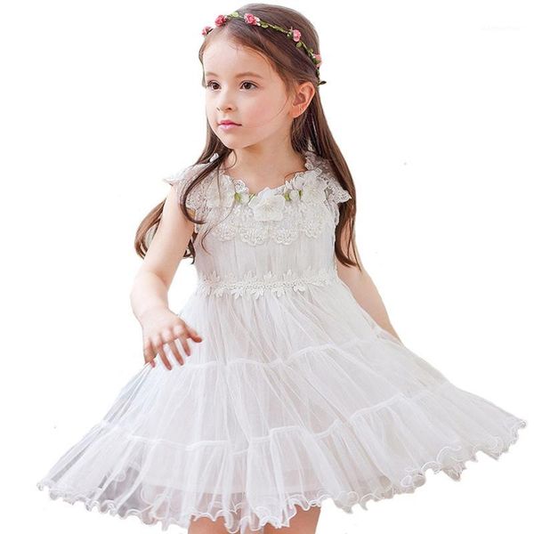 

summer girls princess dress baby lace sleeveless layered dress double layer mesh wedding children clothes for 4y-12y1, Red;yellow