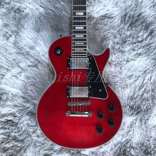 

electric guitar china custom shop made beautiful and wonderful black color red color chrome hardware