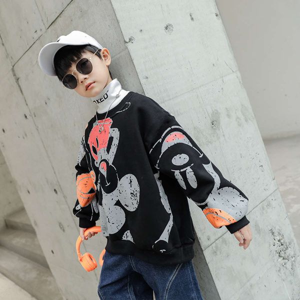 

new 2020 pullover autumn plush sweater winter foreign sle children's korean base coat tfzd, Black