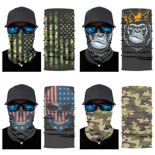 

skull magic turban bandanas skull face masks skeleton outdoor sports ghost neck scarves headband cycling motorcycle wrap mma1825#261, Blue;black