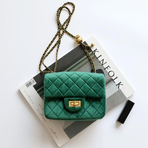 

2020mini velvet ромба цепи сумка женский коммуникатор small bag