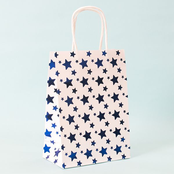

cartoon gift bag festival gilding kraft paper tote bags party stripe star pattern papers sack eco friendly 0 8xr l1