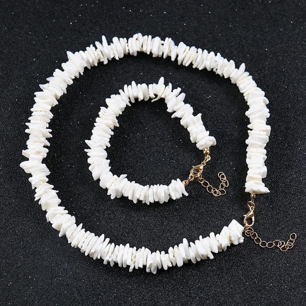 

natural irregular shell fragments women's bracelet necklace seashell charm jewelry gifts summer boho jewelry for women h bbyozs