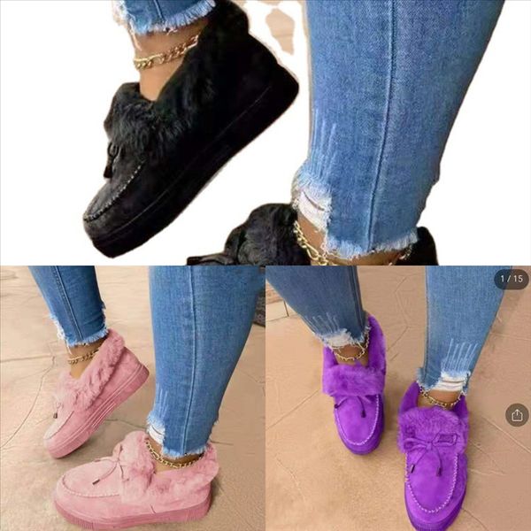 

vgms1 simple winter fur indoor women home men snow boots deodorant mop cotton yarn engrosamiento asifn shoes warm mules slippers bedroom, Black